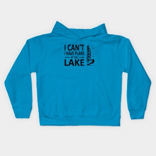 I CAN'T I Have PLANS at the LAKE Funny Windsurfing Black Kids Hoodie